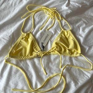 Montce Swim Euro Bow Bikini Top - Pastel Yellow